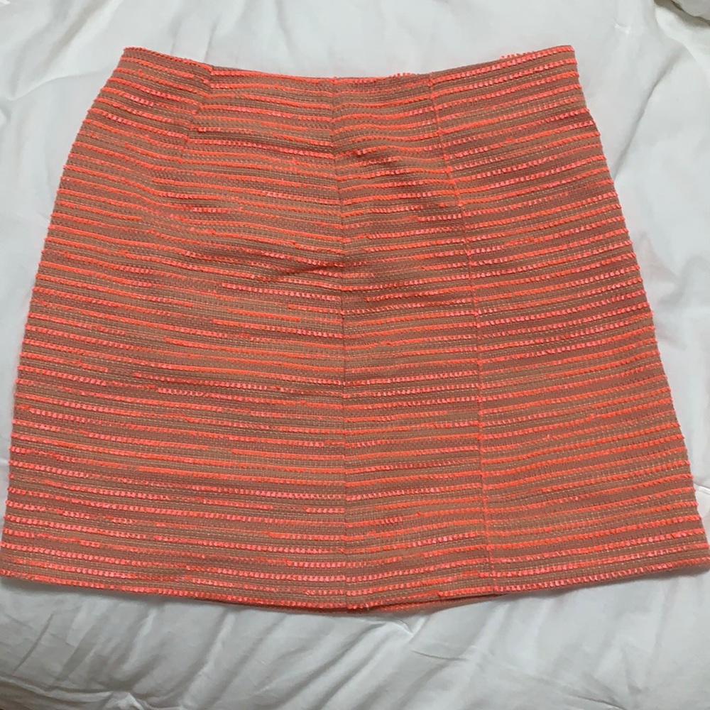 Loft business skirt. Size 8P. Bright pink/peach colors.